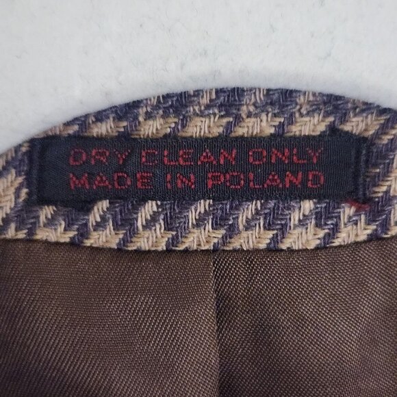 Alexander Shields 60s Vintage Tan Houndstooth Sport Jacket Size 38R - Picture 5 of 6